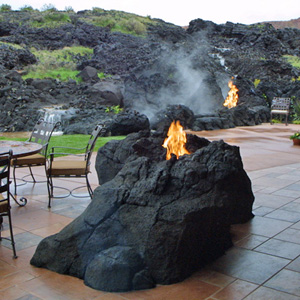 Patio with Lava Rock